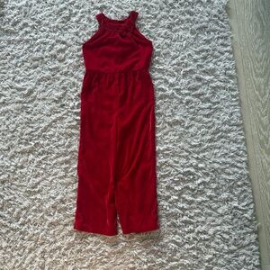 Gymboree Girls Holiday Red Romper jumpsuit pantsuit velvet
